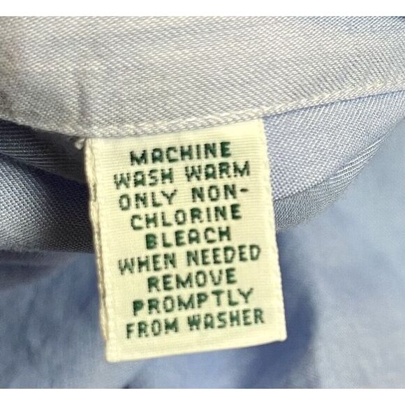 Lauren Ralph Lauren Men's 16.5 34/35 Blue Cotton Button Up Dress Shirt - Picture 7 of 7